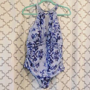 Aqua Eve Two Toned Blue One Piece Swimsuit - NWT - 16W